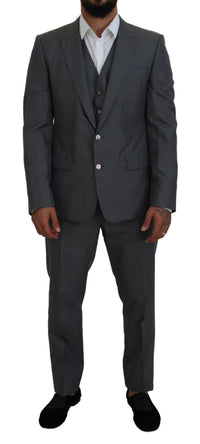 Thumbnail for Sleek Silver Martini Slim Fit Three-Piece Suit