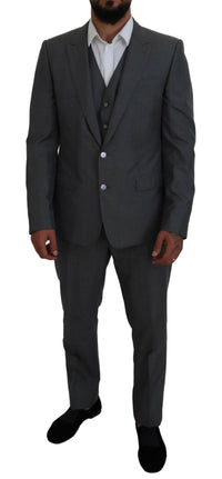 Thumbnail for Sleek Silver Martini Slim Fit Three-Piece Suit