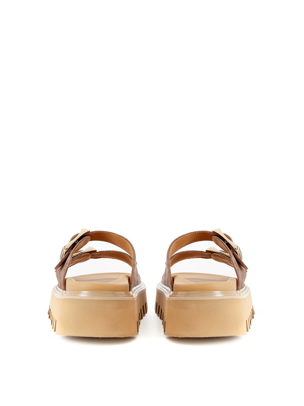 Elegant Brown Suede Sandal Slipper with Buckles