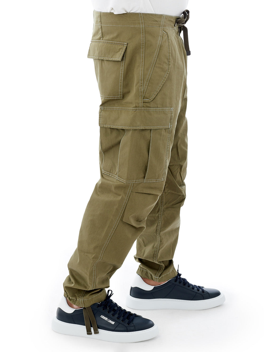 Elegant Green Cargo Trousers - Relaxed Fit