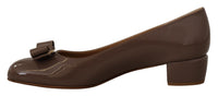 Thumbnail for Elegant Caraway Brown Pumps with Vara Bow