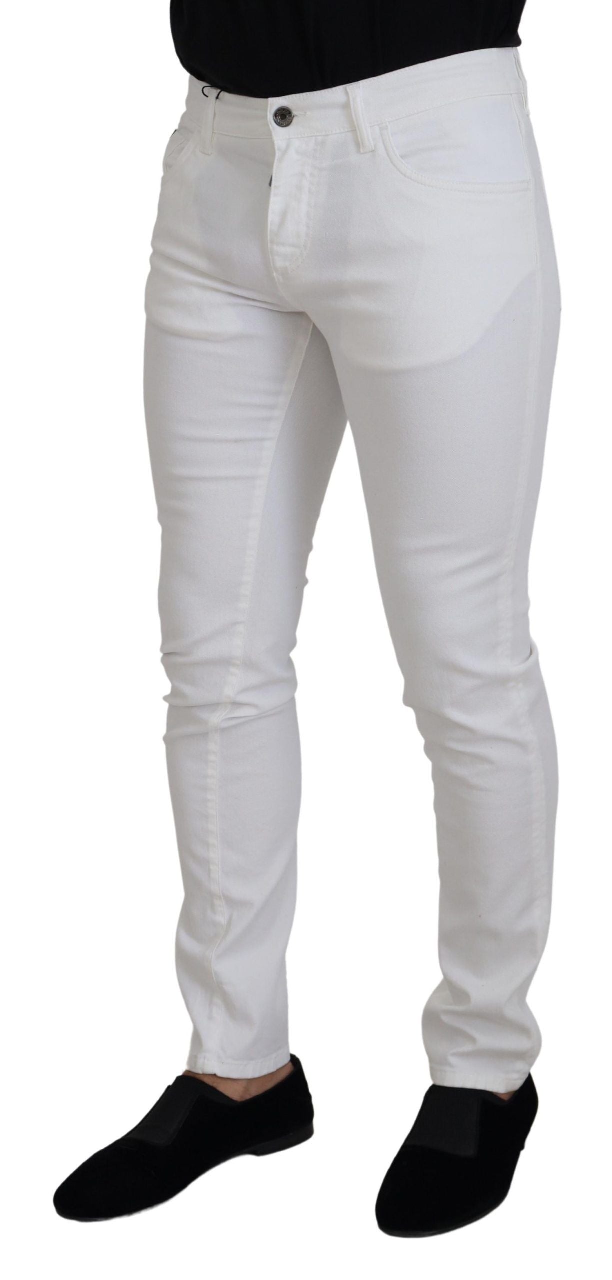 White Slim Skinny Stretch Cotton Denim Jeans