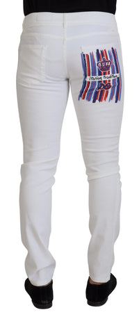 Thumbnail for White Slim Skinny Stretch Cotton Denim Jeans