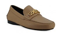 Thumbnail for Exquisite Medusa Gold-Tone Leather Loafers