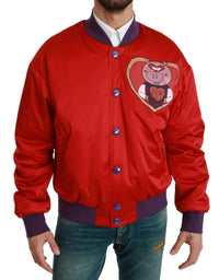 Thumbnail for Red YEAR OF THE PIG Bomber Jacket