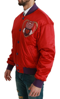 Thumbnail for Red YEAR OF THE PIG Bomber Jacket