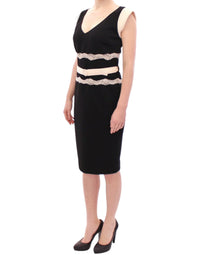 Thumbnail for Elegant Sheath Lace Dress in Black and Beige