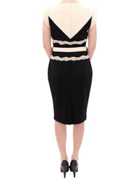 Thumbnail for Elegant Sheath Lace Dress in Black and Beige