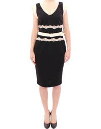 Thumbnail for Elegant Sheath Lace Dress in Black and Beige