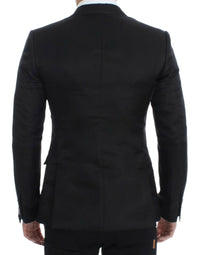 Thumbnail for Elegant Black Silk Blend Two-Button Blazer