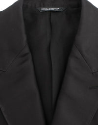 Thumbnail for Elegant Black Silk Blend Two-Button Blazer