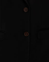 Thumbnail for Elegant Black Silk Blend Two-Button Blazer