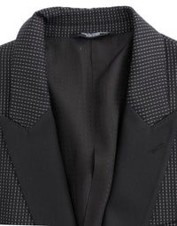Thumbnail for Elegant Black Polka Dotted Slim Fit Blazer