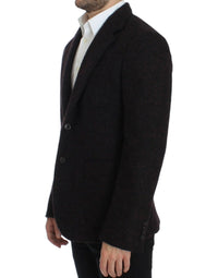 Thumbnail for Bordeaux Alpaga Two-Button Blazer Jacket