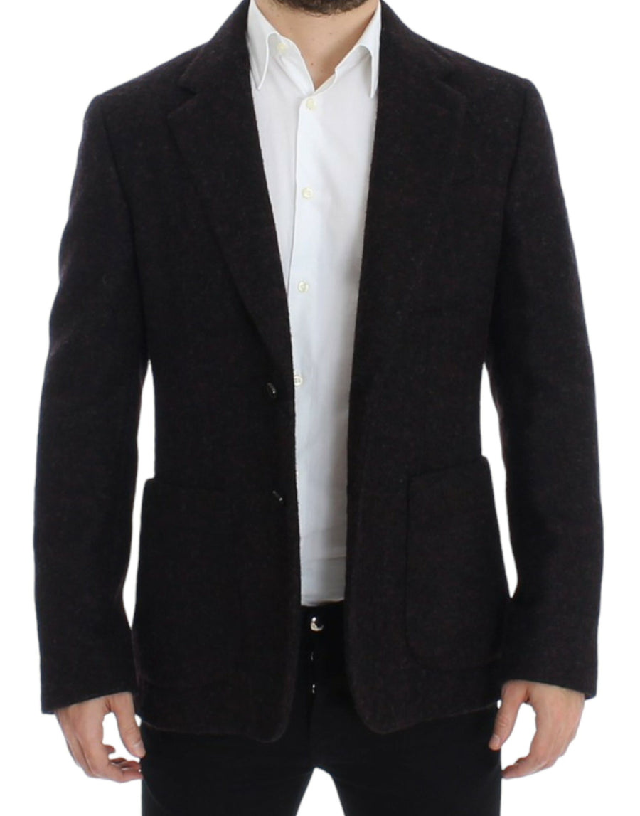 Bordeaux Alpaga Two-Button Blazer Jacket