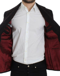 Thumbnail for Bordeaux Alpaga Two-Button Blazer Jacket