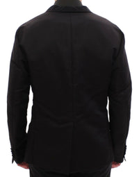 Thumbnail for Elegant Black Silk Slim Fit Blazer