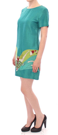 Thumbnail for Elegant Embroidered Green Mini Dress
