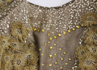 Thumbnail for Exquisite Gold Lace Maxi Dress with Crystals