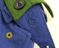 Thumbnail for Elegant Blue Wool Jacket with Removable Collar