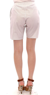 Thumbnail for Chic White Checkered Cotton Shorts