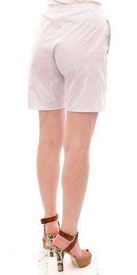 Thumbnail for Chic White Checkered Cotton Shorts