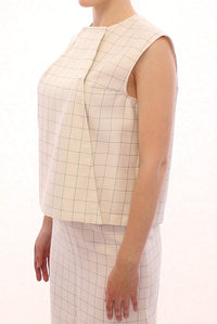 Thumbnail for Chic White Sleeveless Cotton Shirt Top