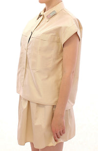 Thumbnail for Elegant Beige Blouse Tank Top