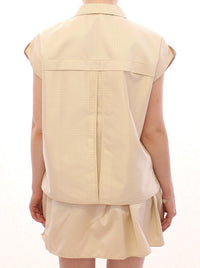 Thumbnail for Elegant Beige Blouse Tank Top
