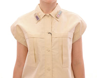 Thumbnail for Elegant Beige Blouse Tank Top