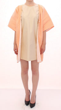 Thumbnail for Chic Pink Silk-Blend Short Sleeve Coat