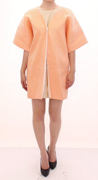 Thumbnail for Chic Pink Silk-Blend Short Sleeve Coat