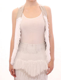 Thumbnail for Chic Fringed Open Back Vest