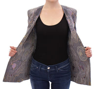 Thumbnail for Chic Silk Floral One-Button Blazer