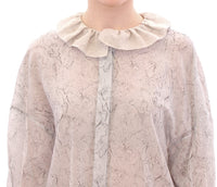 Thumbnail for Elegant Blue Cotton Tunic Blouse