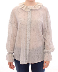 Thumbnail for Elegant Blue Cotton Tunic Blouse
