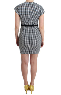 Thumbnail for Chic Monochrome Sheath Dress with Belted Waistline