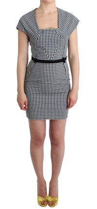 Thumbnail for Chic Monochrome Sheath Dress with Belted Waistline