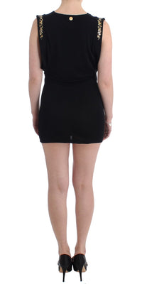 Thumbnail for Elegant Sleeveless Black Mini Dress with Gold Details