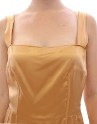Thumbnail for Elegant Bronze Silk Knee-Length Sheath Dress