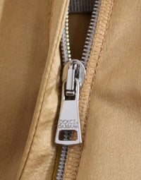 Thumbnail for Elegant Bronze Silk Knee-Length Sheath Dress