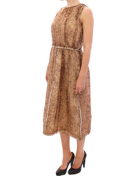 Thumbnail for Brown sleeveless silk dress