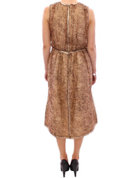 Thumbnail for Brown sleeveless silk dress