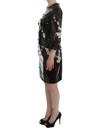 Thumbnail for Black floral 3/4 Sleeve sheath dress