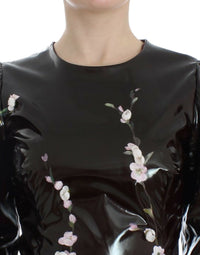 Thumbnail for Black floral 3/4 Sleeve sheath dress