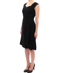 Thumbnail for Black floral lace sicily runway dress