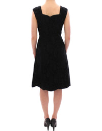 Thumbnail for Black floral lace sicily runway dress
