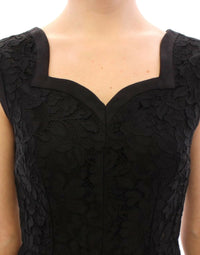 Thumbnail for Black floral lace sicily runway dress