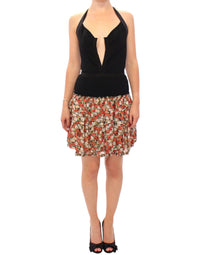 Thumbnail for Multicolor floral bubble halterneck dress