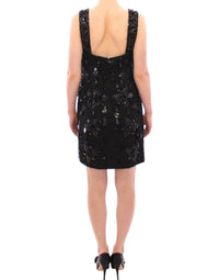 Thumbnail for Black floral crystal embedded dress